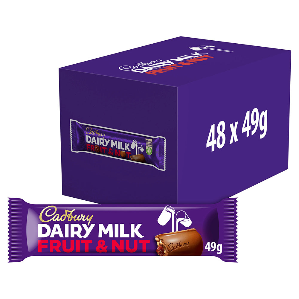 Cadbury Dairy Milk Fruit & Nut Chocolate Bar 49g (48 Pack)