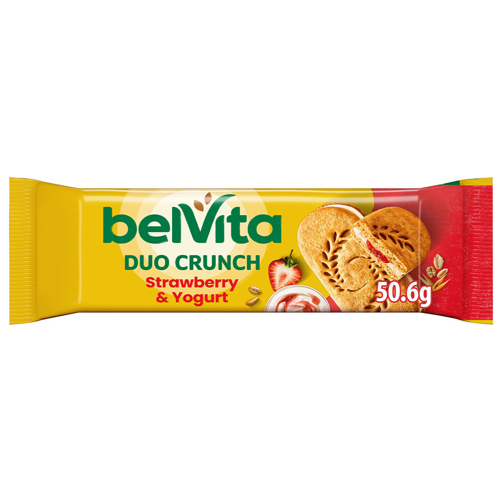 Belvita Breakfast Strawberry Yoghurt Duo Crunch Biscuits 50.6g (18 Pack)