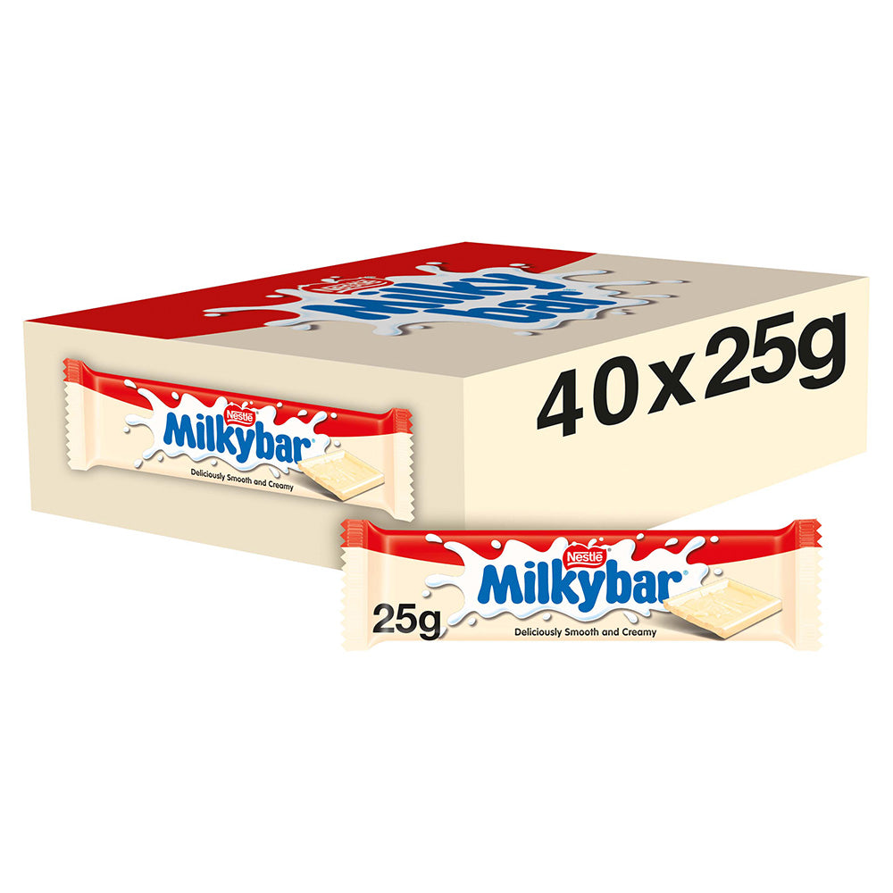 Nestle Milkybar White Chocolate Medium Bar 25g (40 Pack)