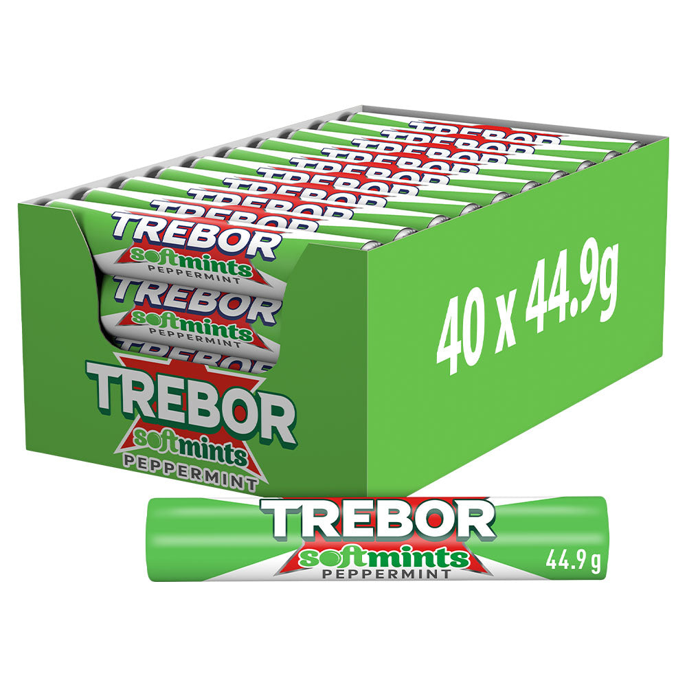 Trebor Softmints Peppermint Mints Roll 44.9g (40 Pack)