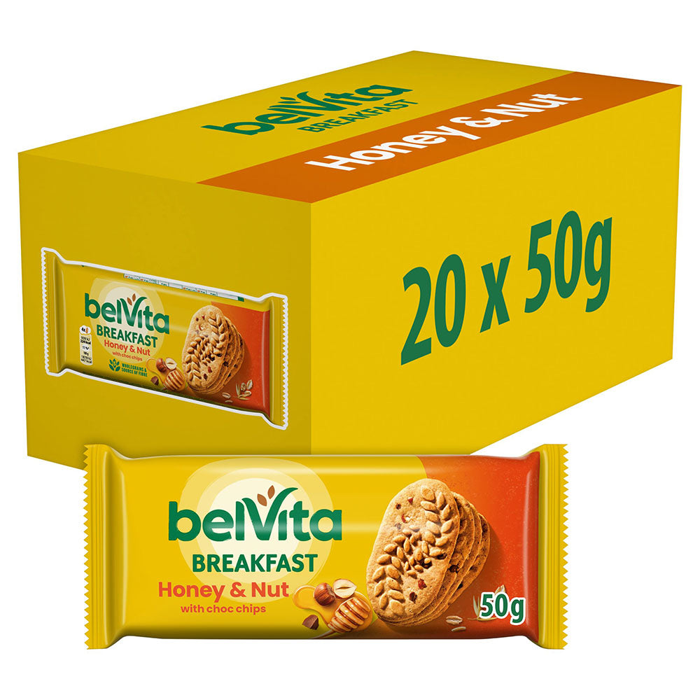 Belvita Breakfast Honey & Nut With Choc Chips Biscuits 50g (20 Pack)