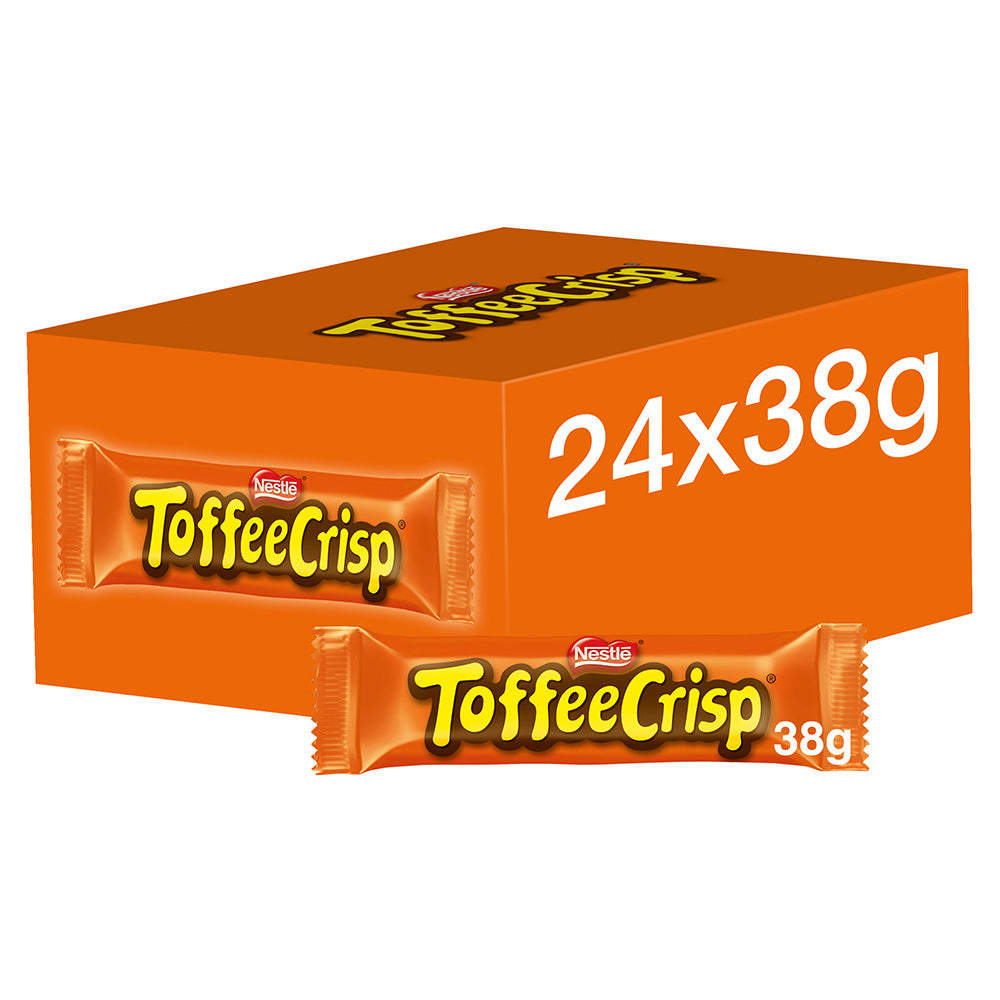 Nestle Toffee Crisp Caramel, Cereal & Milk Chocolate Flavoured Bar 38g (24 Pack)