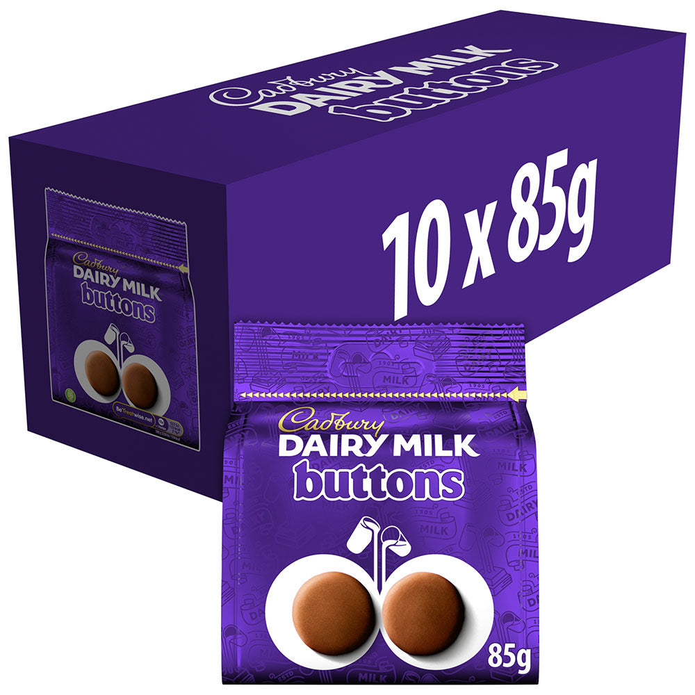 Cadbury Dairy Milk Giant Buttons Chocolate Bag 85g (10 Pack)