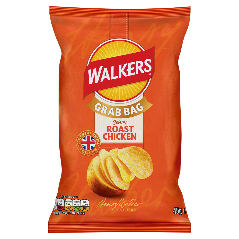 Walkers Roast Chicken Crisps Grab Bag 45g (32 Pack)