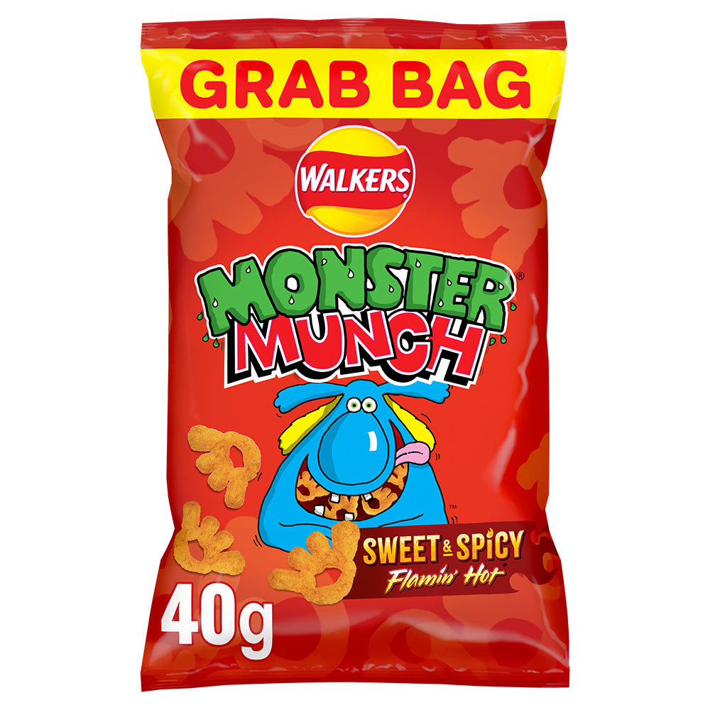 Walkers Monster Munch Sweet & Spicy Snacks Crisps 40g (35 Pack)