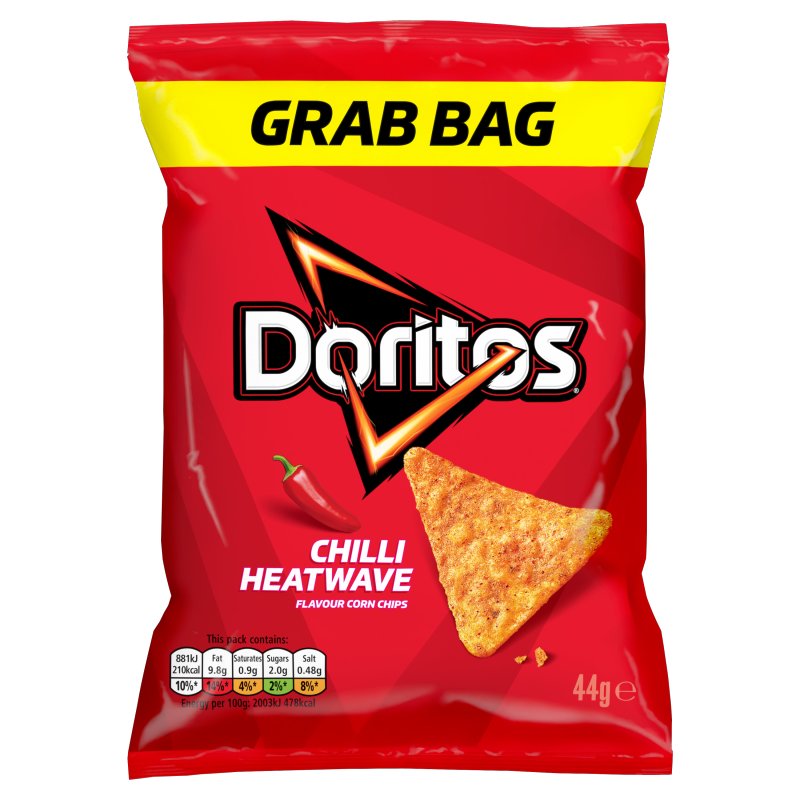 Doritos Chilli Heatwave Tortilla Chip Crisps 44g (32 Pack)