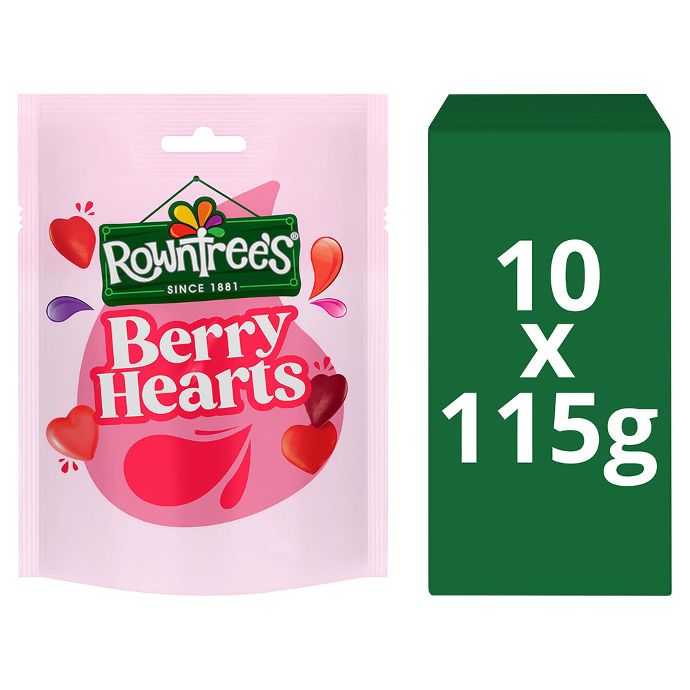 Nestle Rowntrees Berry Hearts Pouch 115g (10 Pack)