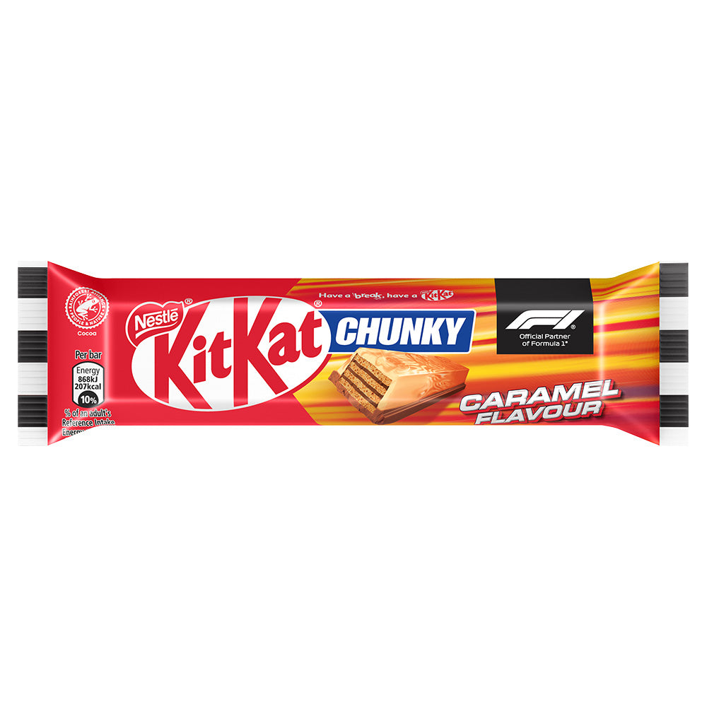 Nestle Kit Kat F1 Chunky Caramel Flavour Milk Chocolate Bar 40g (24 Pack)