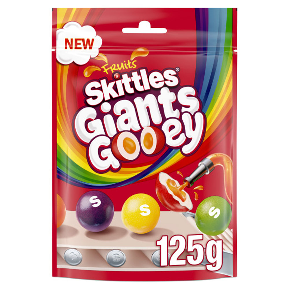 Skittles Giants Gooey Chewy Sweets Fruit Flavoured Pouch 125g (15 Pack)