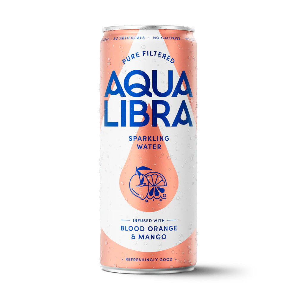 Aqua Libra Orange & Mango Sparkling Water Slim Can 330ml (24 Pack)