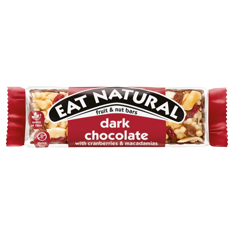 Eat Natural Dark Chocolate Macadamia & Cranberry Bar 40g (12 Pack)