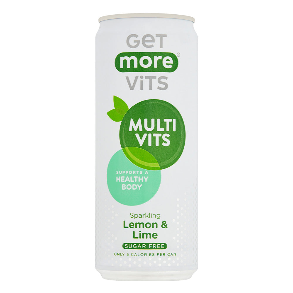 Get More Vits D Lemon & Lime Sparkling Can 330ml (12 Pack)