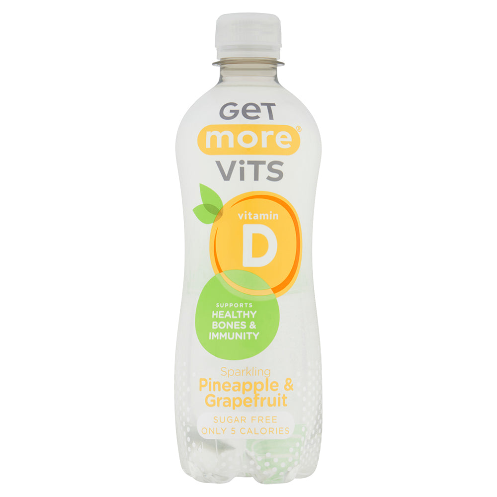 Get More Vits Vitamin D Pineapple & Grapefruit Sparkling Drink 500ml (12 Pack)