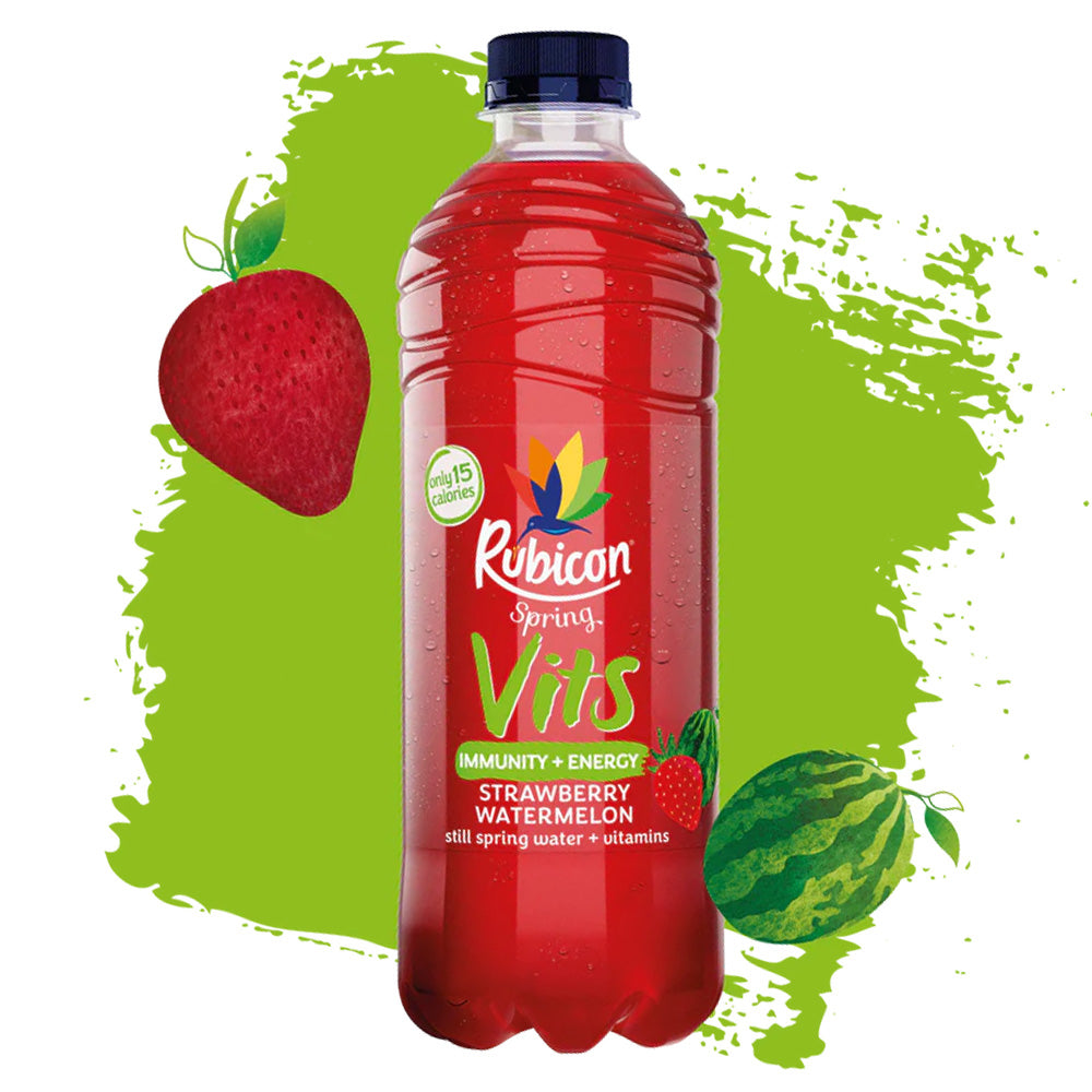 Barrs Rubicon Spring Vits Strawberry Watermelon 500ml (12 Pack)