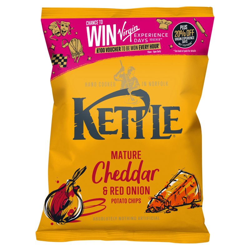 Kettle Mature Cheddar & Red Onion Crisps 40g (54 Pack)