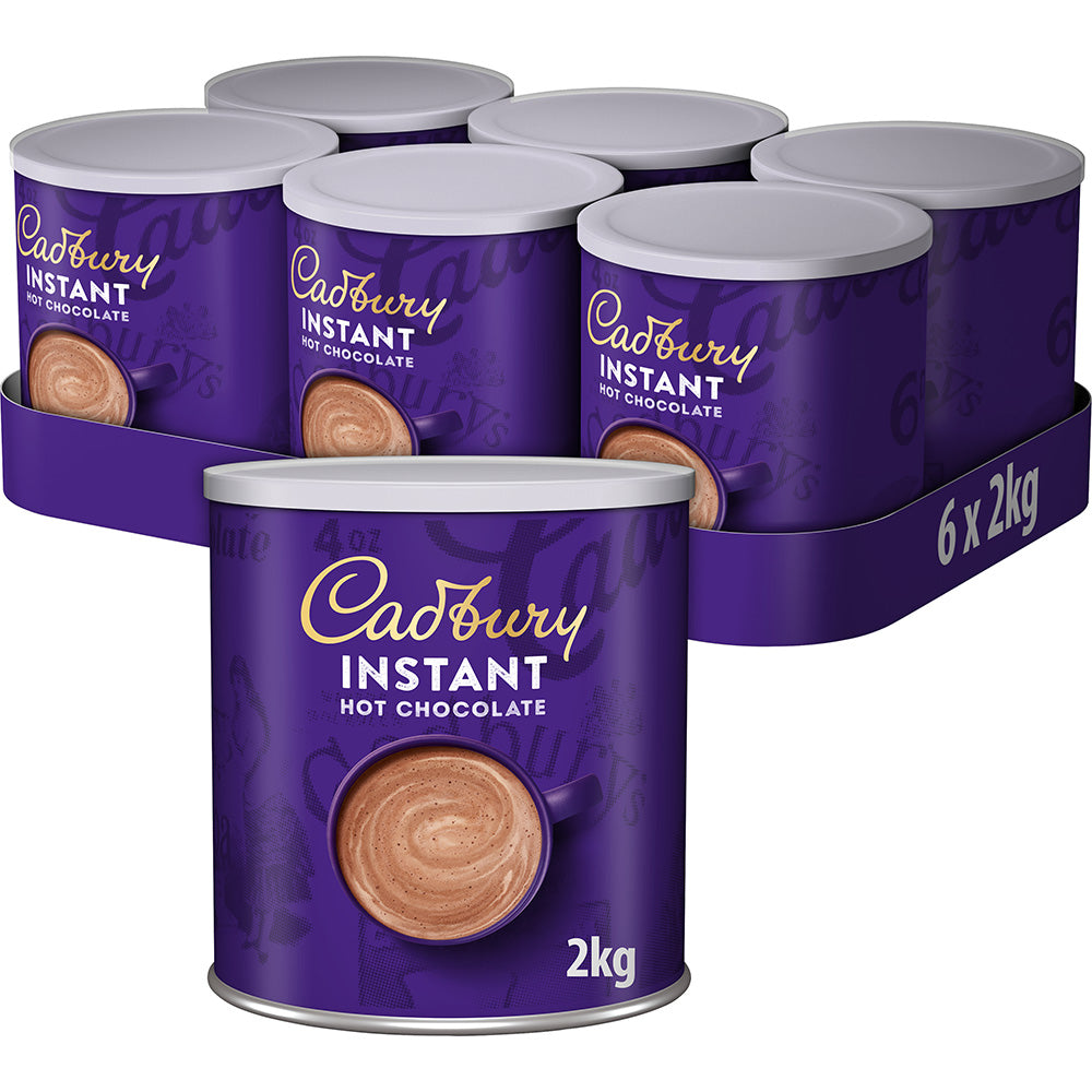 Cadbury Instant Hot Chocolate Large Tub 2kg (6 Pack)