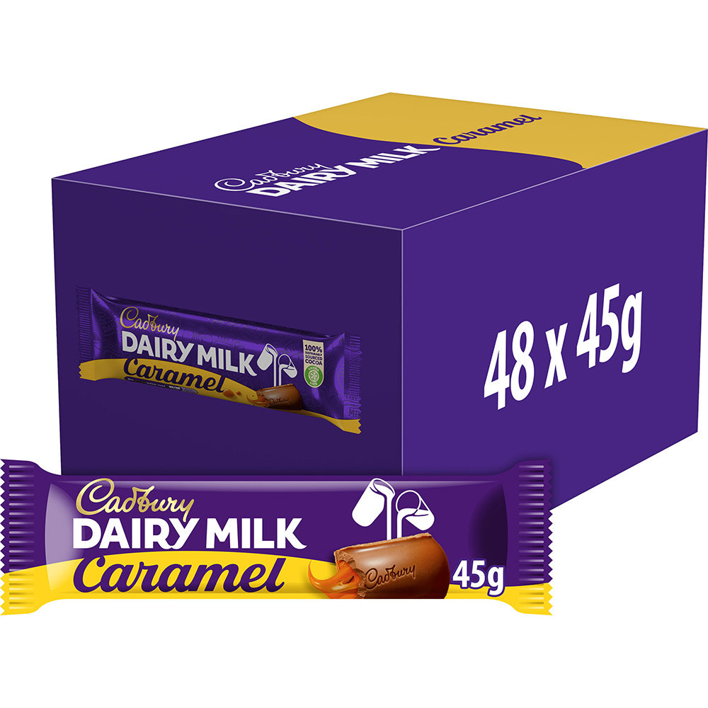 Cadbury Dairy Milk Caramel Chocolate Bar 45g (48 Pack)
