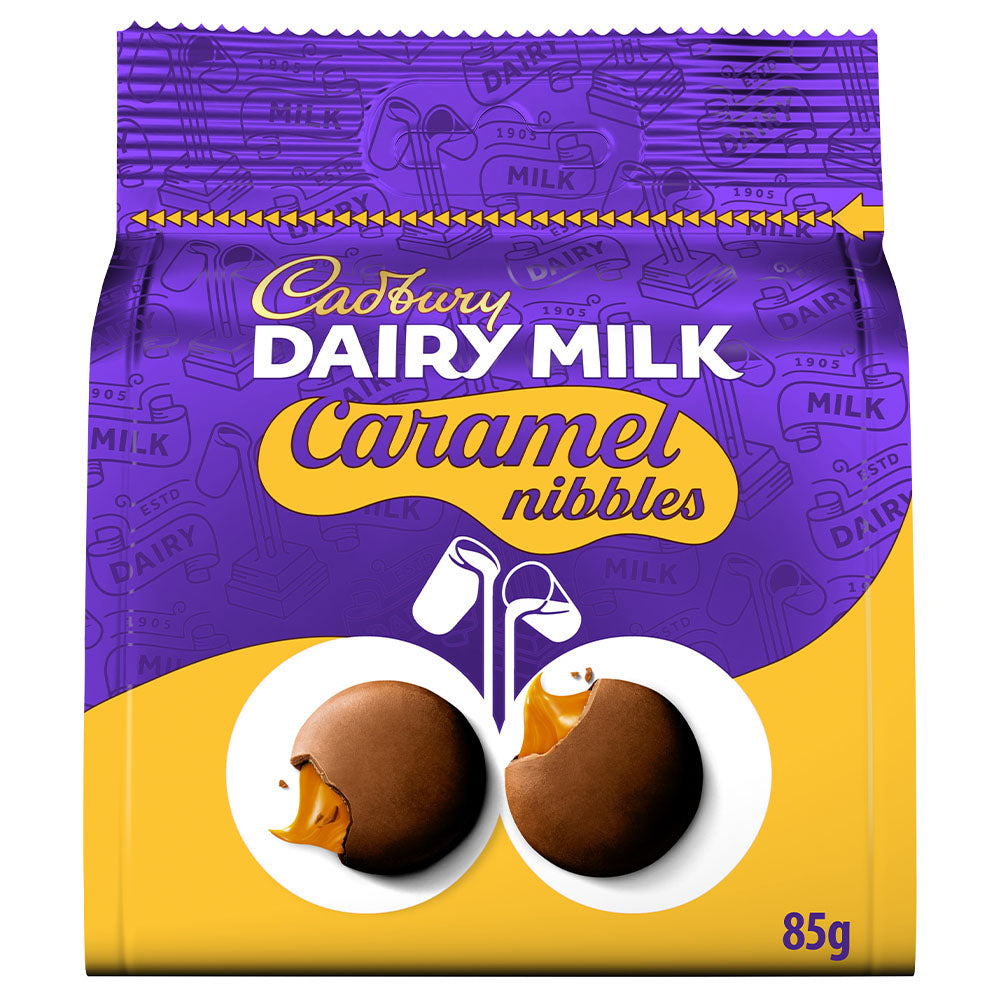 Cadbury Dairy Milk Caramel Nibbles Chocolate Bag 85g (10 Pack)