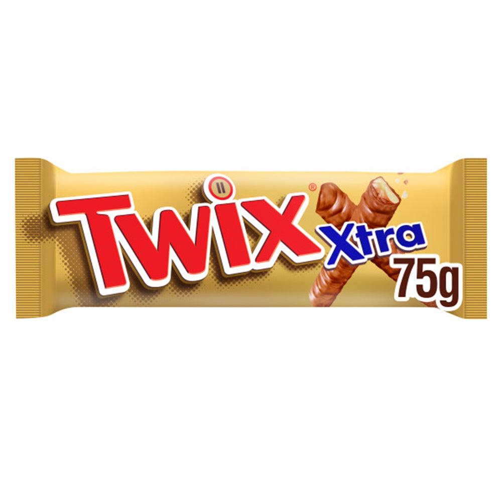 Twix Xtra Caramel, Biscuit & Milk Chocolate 2 Finger Snack Bar 75g (24 Pack)