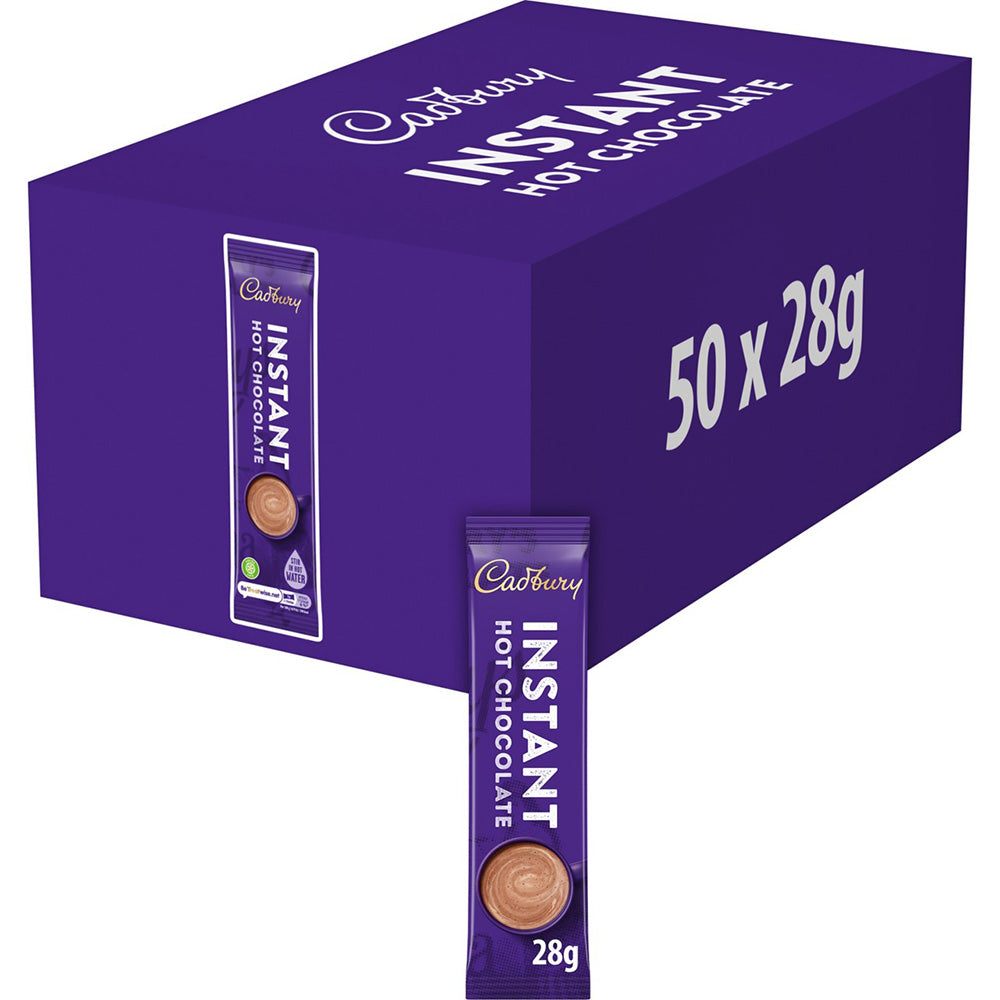 Cadbury Instant Hot Chocolate Powder Stick 28g (50 Pack)