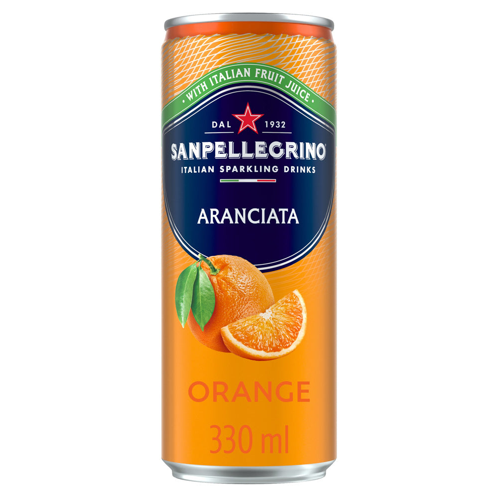 Sanpellegrino Orange Aranciata Can 330ml (24 Pack)