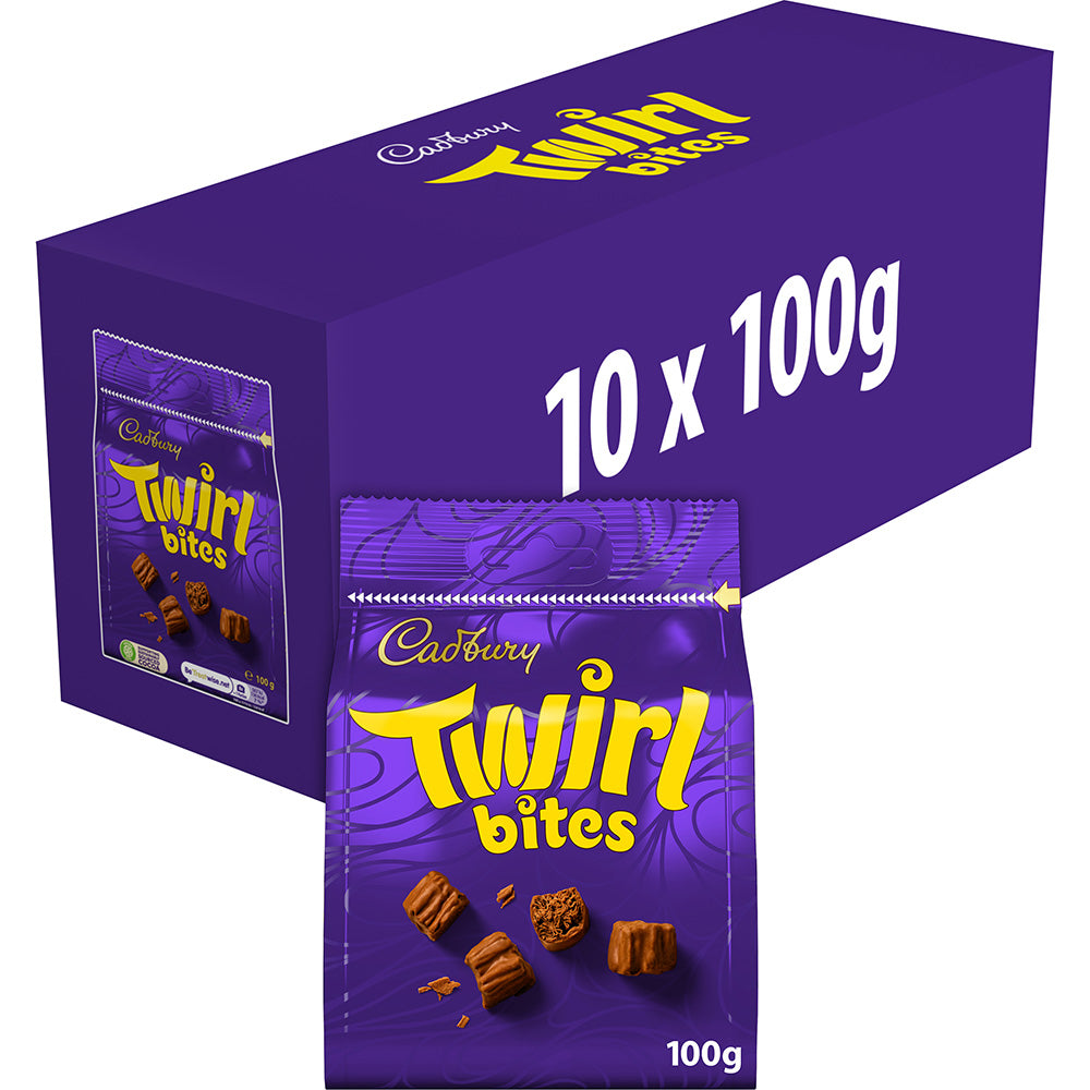 Cadbury Twirl Bites Chocolate Bag 100g (10 Pack)