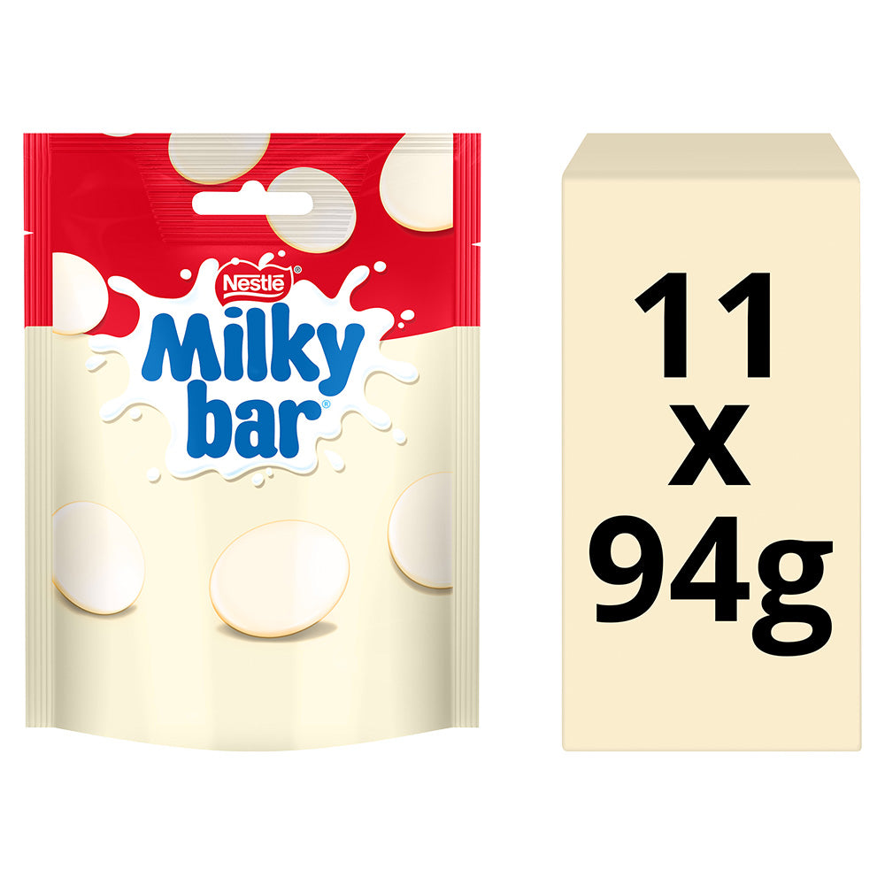 Nestle Milkybar Giant White Chocolate Buttons Pouch 94g (11 Pack)
