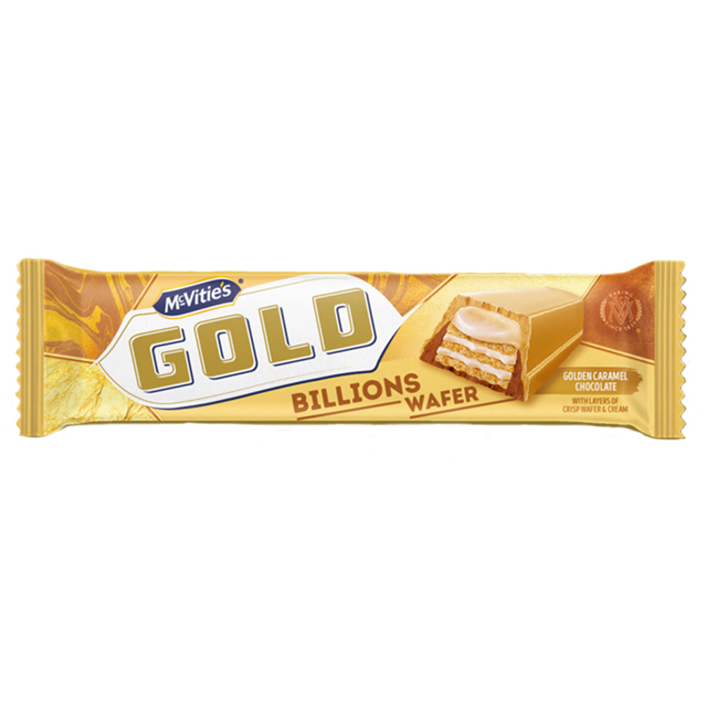 McVitie's Gold Billions Golden Caramel Chocolate & Wafer Bar 39.5g (24 Pack)