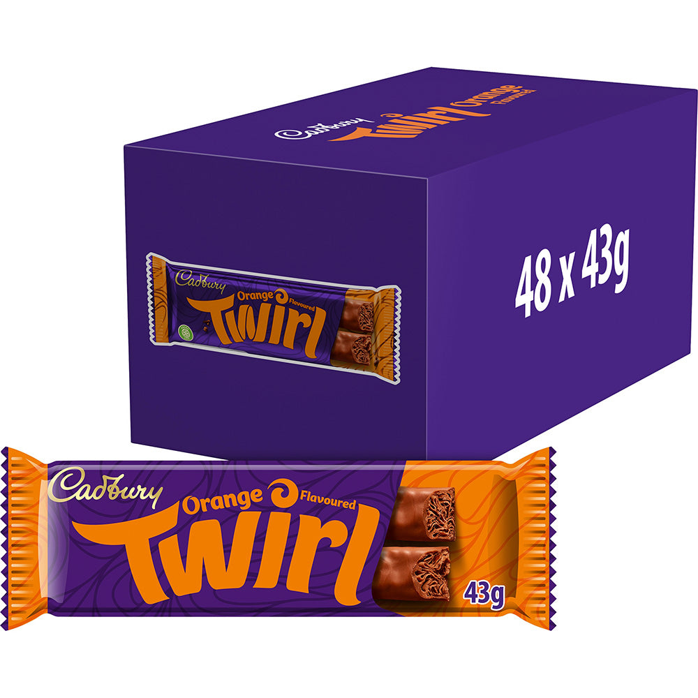Cadbury Twirl Orange Chocolate Bar 43g (48 Pack)