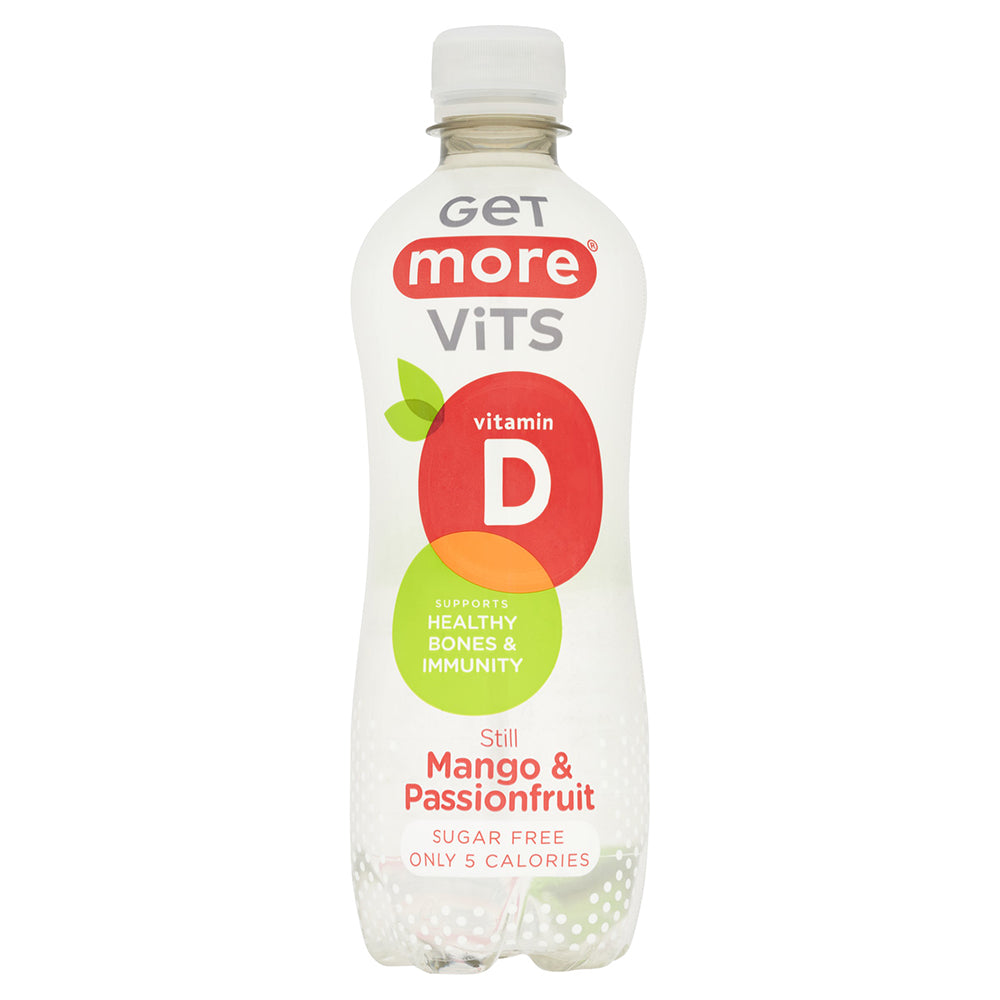 Get More Vits Vitamin D Still Mango & Passionfruit 500ml (12 Pack)