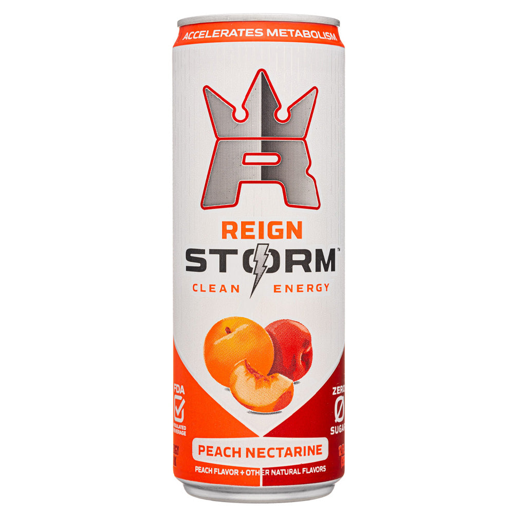 Reign Storm Clean Energy Drink Peach Nectarine 355ml Can (12 Pack)