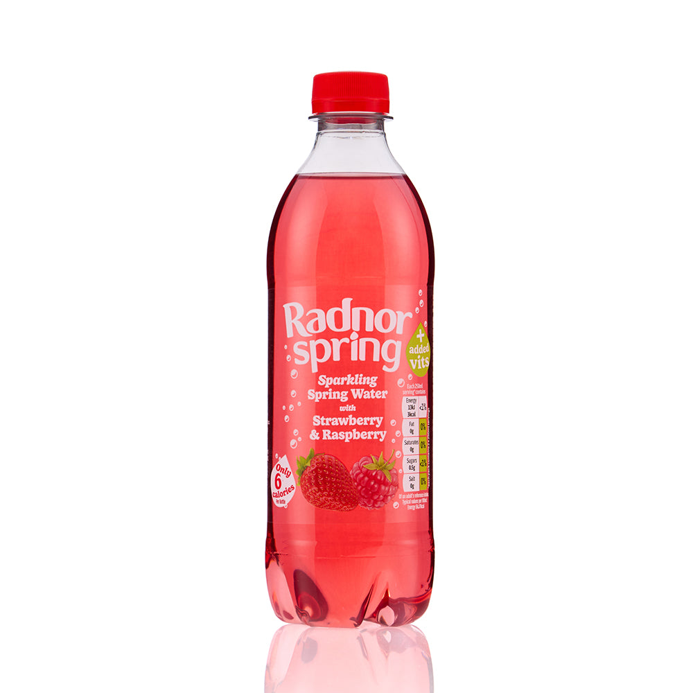 Radnor Spring Sparkling Strawberry & Raspberry Bottle 500ml (24 Pack)