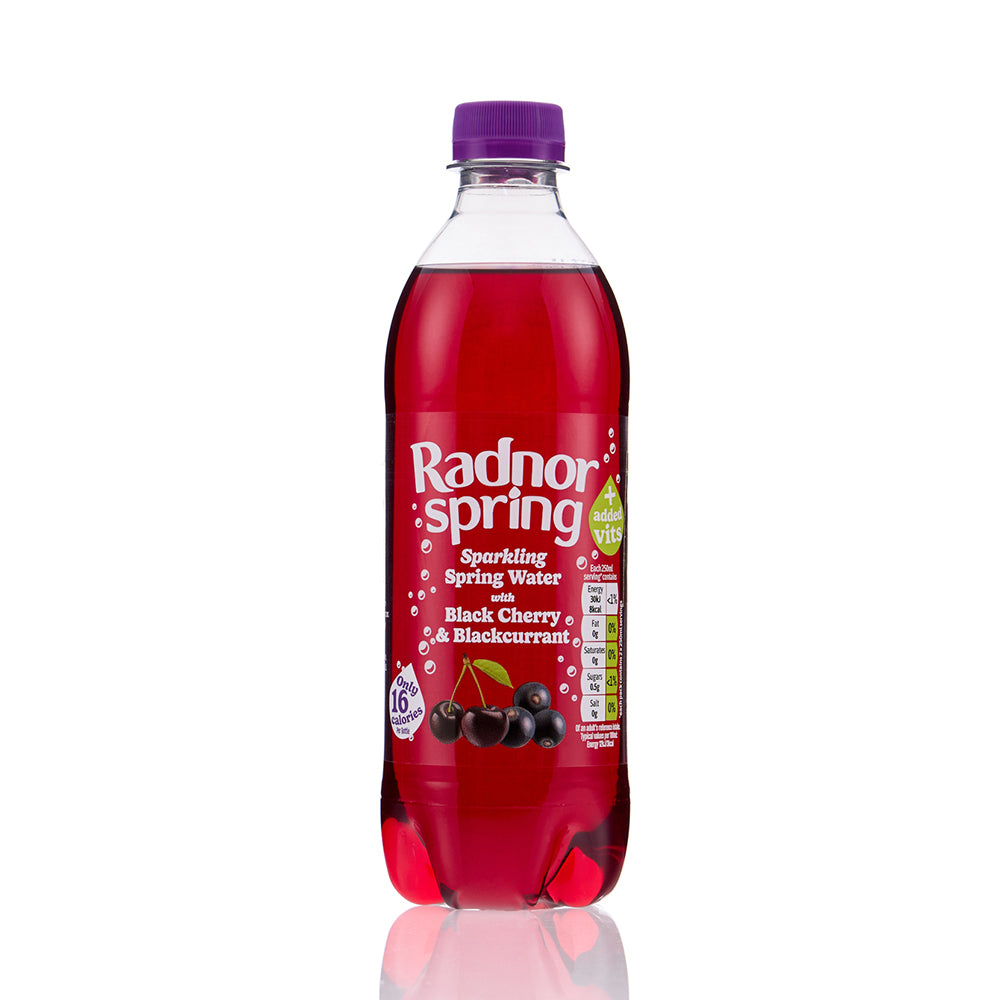 Radnor Spring Sparkling Black Cherry & Blackcurrant Bottle 500ml (24 Pack)