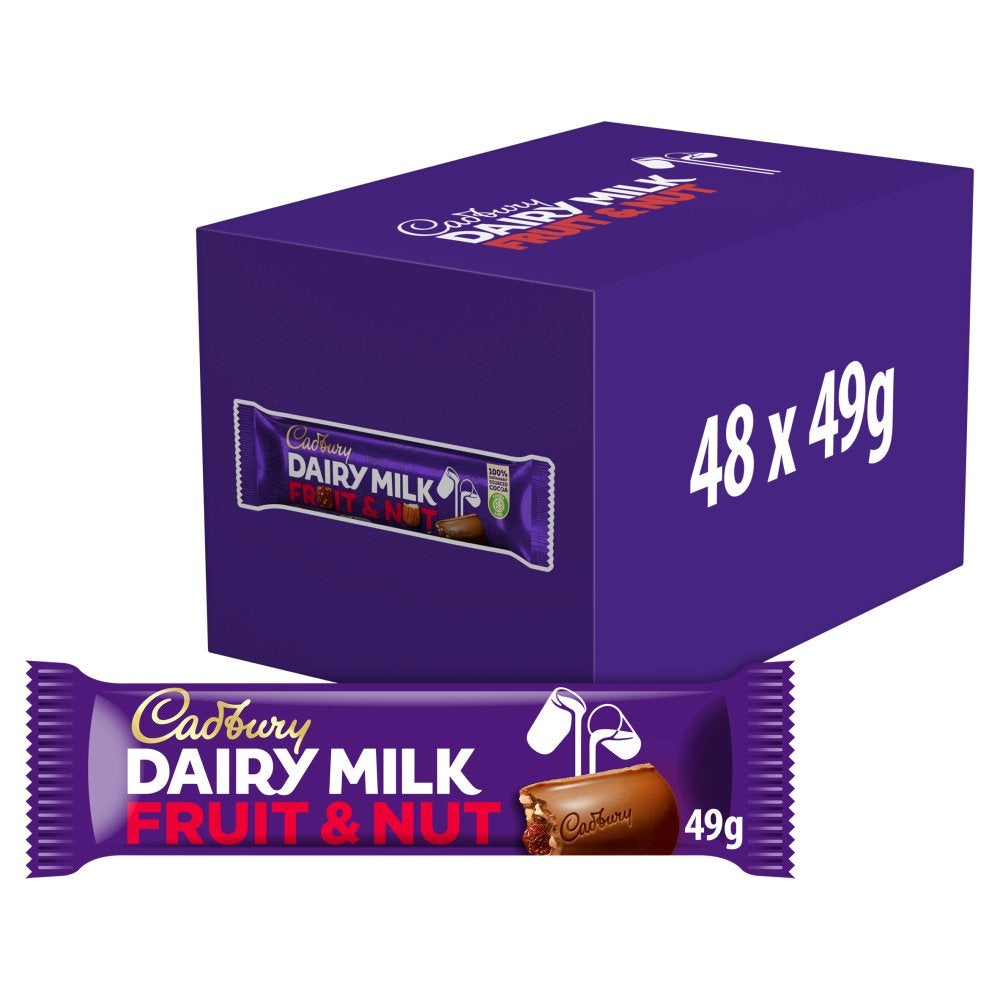 Cadbury EU Dairy Milk Fruit & Nut Chocolate Bar 49g (48 Pack)